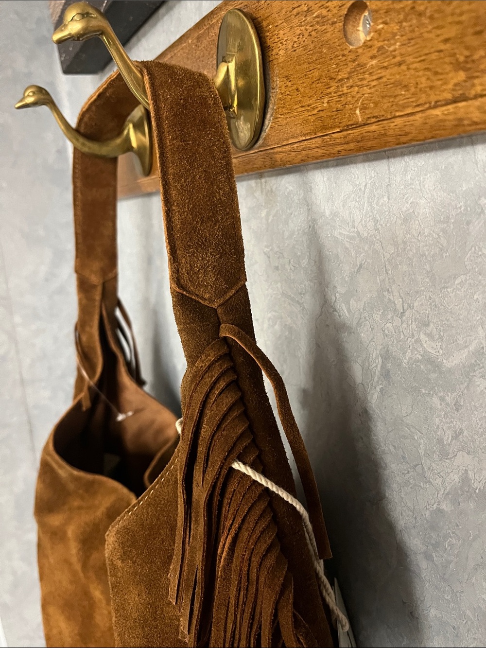 Haute Hippie Brown Suede Fringe Hobo Bag NWT - Picture 10 of 10